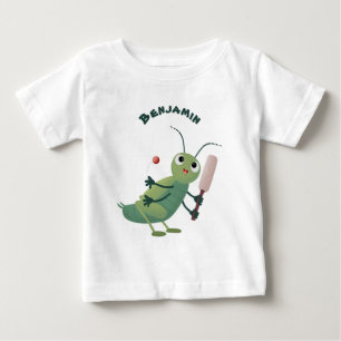 T-shirt Pour Bébé Illustration d'un insecte du cricket vert mou