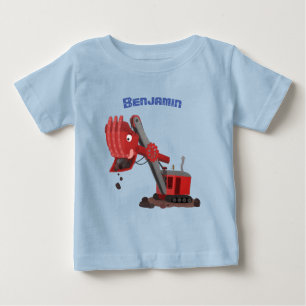 T-shirt Pour Bébé Illustration d'une pelle à vapeur rouge mou
