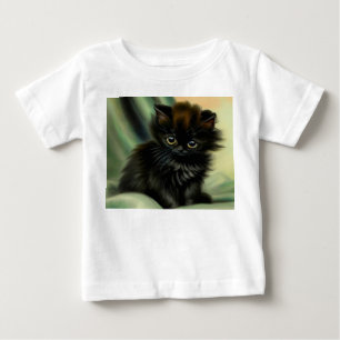 T-shirt Pour Bébé Illustration vintage de chaton noir