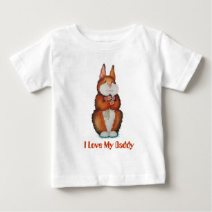 T-shirt Pour Bébé image de lapin brun mignon de sourire