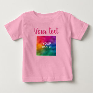 T-shirt Pour Bébé Image personnalisée Script manuscrit Texte rose te