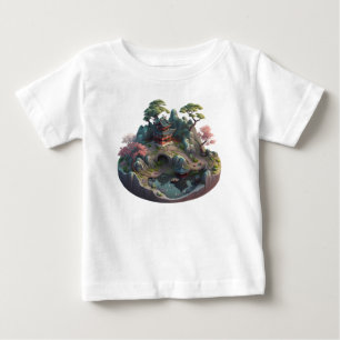 T-shirt Pour Bébé Imaginaire chinois mignon paysage 3D Baby Top