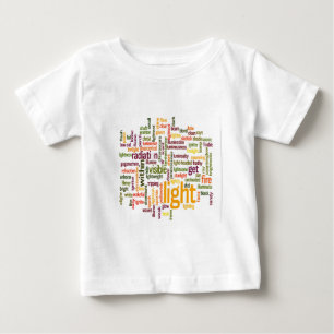 T-shirt Pour Bébé Impression Cloud Word clair