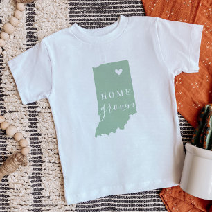 T-shirt Pour Bébé Indiana Home Grown Carte d'état des couleurs mod