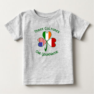 T-shirt Pour Bébé Indonésie Irlande États-Unis Trèfle Drapeau Person