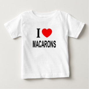 T-SHIRT POUR BÉBÉ J'❤️ MACARONS J'AIME MACARONS JE ❤️ MACARONS