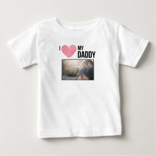 T-SHIRT POUR BÉBÉ J'ADORE MES VÊTEMENTS BÉBÉS DORÉS PHOTO PERSONNALI