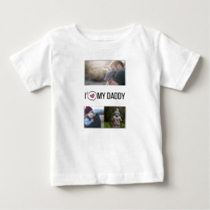 T-SHIRT POUR BÉBÉ J'ADORE MES VÊTEMENTS BÉBÉS DORÉS PHOTO PERSONNALI