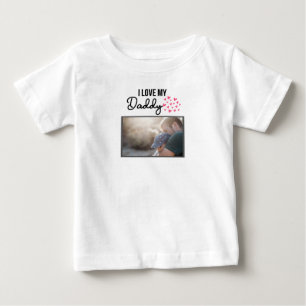 T-SHIRT POUR BÉBÉ J'ADORE MES VÊTEMENTS BÉBÉS DORÉS PHOTO PERSONNALI