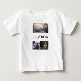 T-SHIRT POUR BÉBÉ J'ADORE MES VÊTEMENTS BÉBÉS DORÉS PHOTO PERSONNALI