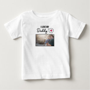 T-SHIRT POUR BÉBÉ J'ADORE MES VÊTEMENTS BÉBÉS DORÉS PHOTO PERSONNALI