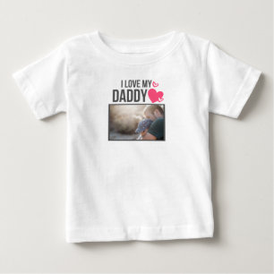 T-SHIRT POUR BÉBÉ J'ADORE MES VÊTEMENTS BÉBÉS DORÉS PHOTO PERSONNALI