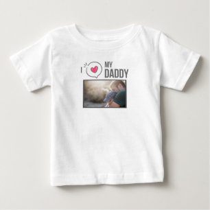 T-SHIRT POUR BÉBÉ J'ADORE MES VÊTEMENTS BÉBÉS DORÉS PHOTO PERSONNALI
