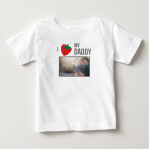 T-SHIRT POUR BÉBÉ J'ADORE MES VÊTEMENTS BÉBÉS DORÉS PHOTO PERSONNALI