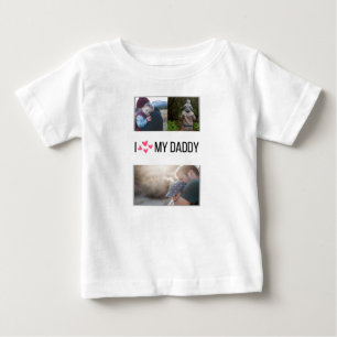 T-SHIRT POUR BÉBÉ J'ADORE MES VÊTEMENTS BÉBÉS DORÉS PHOTO PERSONNALI