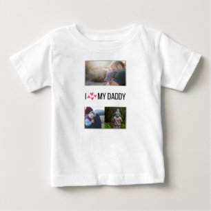 T-SHIRT POUR BÉBÉ J'ADORE MES VÊTEMENTS BÉBÉS DORÉS PHOTO PERSONNALI
