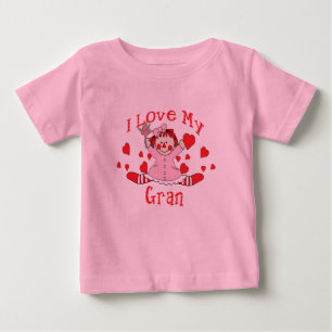 T-shirt Pour Bébé J'adore My Gran Rag Doll & Hearts