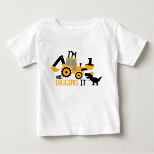T-shirt Pour Bébé J'ai 1 an et creuser le mignon bébé Dinosaur d'ann