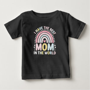 T-shirt Pour Bébé J'ai la meilleure maman du monde Boho Rainbow
