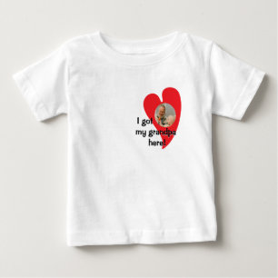 T-shirt Pour Bébé J'ai mon grand-père ici ! Photo personnalisée