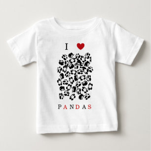 T-shirt Pour Bébé J'aime des pandas