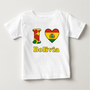 T-shirt Pour Bébé J'aime la Bolivie
