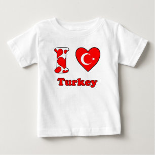 T-shirt Pour Bébé J'aime la Turquie