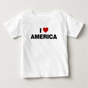 T-shirt Pour Bébé J'aime l'Amérique