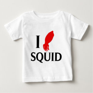T-shirt Pour Bébé J'aime le calmar