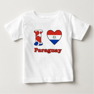 T-shirt Pour Bébé J'aime le Paraguay