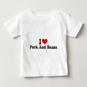 T-shirt Pour Bébé J'aime le porc et des haricots