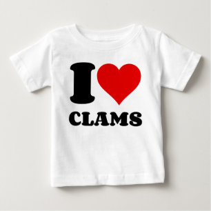 T-SHIRT POUR BÉBÉ J'AIME LES CLAMS