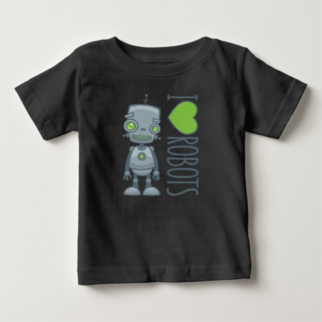 T-shirt Pour Bébé J'aime les robots (Devant)