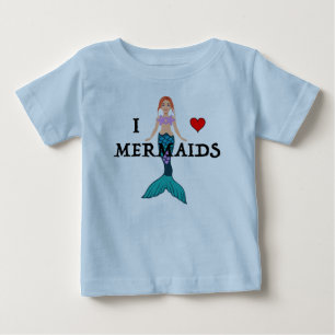T-shirt Pour Bébé J'aime les Sirènes Design - T-Shirt bébé en jersey