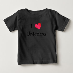 T-shirt Pour Bébé J'Aime Les Unicornes