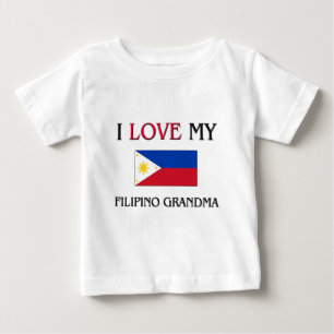 T-shirt Pour Bébé J'Aime Ma grand-mère philippine