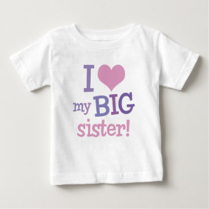 T-shirt Pour Bébé J'Aime Ma Grande Soeur
