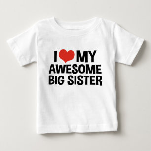 T-shirt Pour Bébé J'Aime Ma Grande Soeur Étonnante