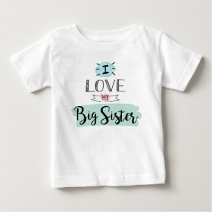 T-shirt Pour Bébé J'aime ma grande soeur mignonne