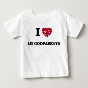 T-shirt Pour Bébé J'aime mes parrains