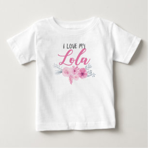 T-shirt Pour Bébé J'aime mon bouquet rose de Lola