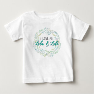 T-shirt Pour Bébé J'aime mon Lola et guirlande de Lolo