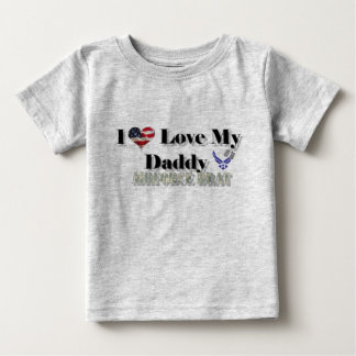 T-shirt Pour Bébé J'Aime Mon Papa (Brat De L'Armée De L'Air)
