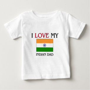 T-shirt Pour Bébé J'aime mon papa indien