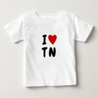 J'aime T N | Cœur texte personnalisé TN Tennessee
