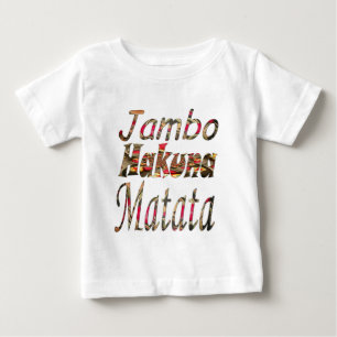 T-shirt Pour Bébé Jambo Hakuna Matata Art Vintage africain Imprimer