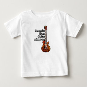T-shirt Pour Bébé Je me demande si ma guitare me manque. Couleurs vi