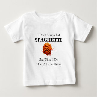 T-SHIRT POUR BÉBÉ JE NE MANGE PAS TOUJOURS DES SPAGHETTIS