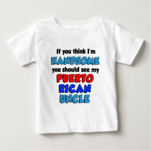 T-shirt Pour Bébé Je pense que je suis beau oncle portoricain