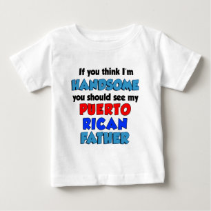 T-shirt Pour Bébé Je pense que je suis un beau père portoricain
